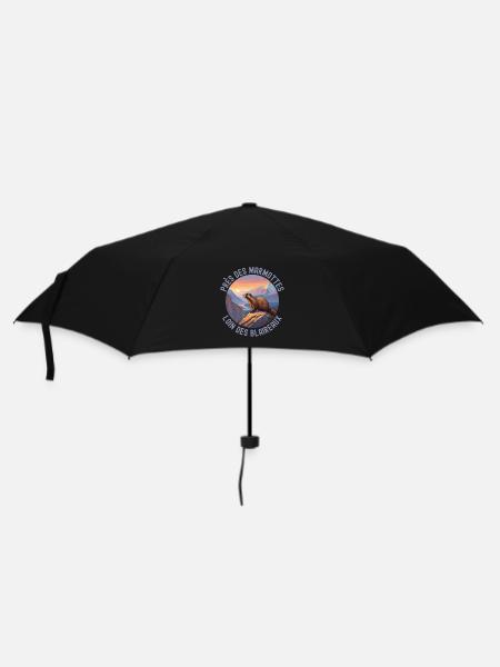 Montagne rando coucher de soleil marmotte - Parapluie standard - noir