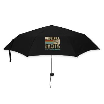 Original geboren 2015 Jahrgang Geburtstagsgeschenk - Regenschirm (klein) - Schwarz - Vorne