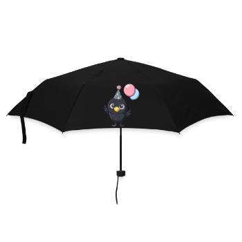 Corbeau Corbeau Anniversaire Bande dessinée Mignon - Parapluie standard - noir - Devant
