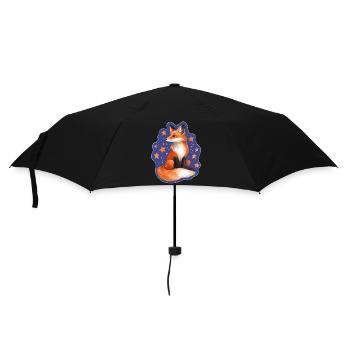 Fuchs und Sterne - Regenschirm (klein) - Schwarz - Vorne