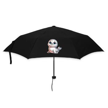 Robbe Seehund - Regenschirm (klein) - Schwarz - Vorne