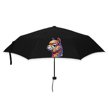 Alpaka - Regenschirm (klein) - Schwarz - Vorne