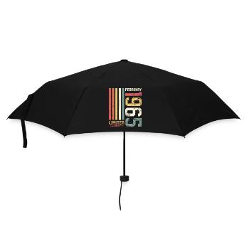 60. Geburtstag Geschenk Mann Original Februar 1965 - Regenschirm (klein) - Schwarz - Vorne