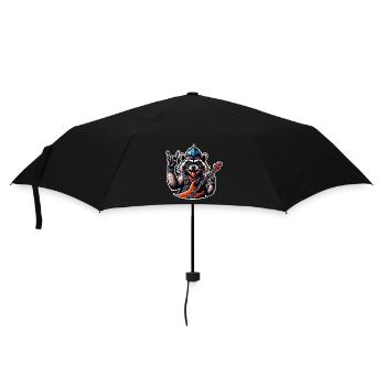 Raccoon Guitariste de rock and roll - Parapluie standard - noir - Devant