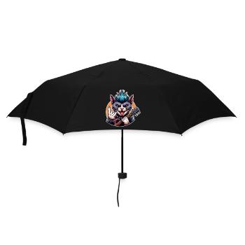 Cat Rock and Roll Guitarist - Umbrella (small) - black - Front