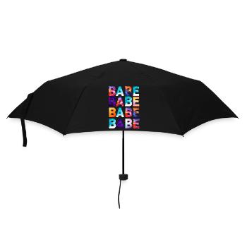 Babe Schatz party ladies girls celebrate Girlie - Regenschirm (klein) - Schwarz - Vorne
