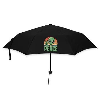 Alien UFO Peace - Umbrella (small) - black - Front