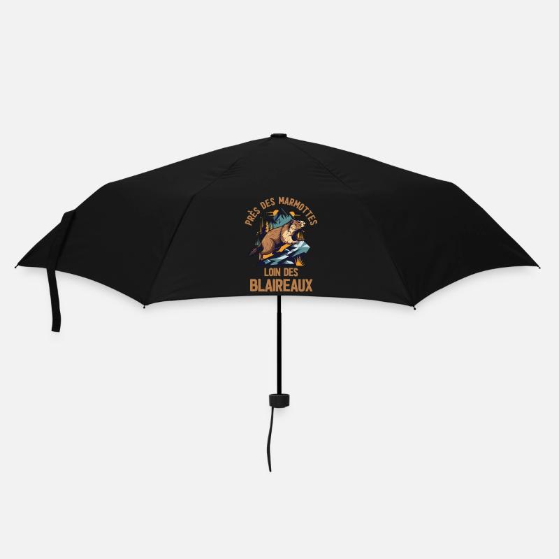 Humour marmotte - Parapluie standard - noir