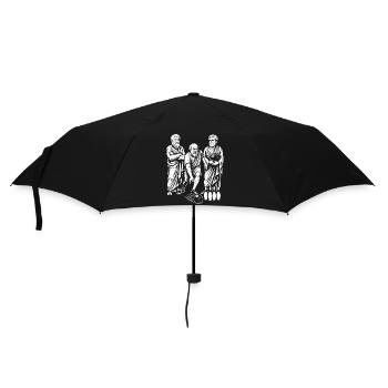 Ancient Greek Philosophers play bowling - Umbrella (small) - black - Front