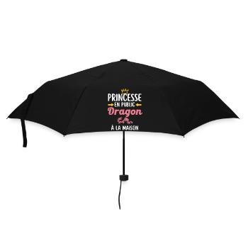 Princess in public and dragon at home - Umbrella (small) - black - Front
