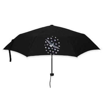 Elegant Seagull Flight Illustration Seagull Hearts - Umbrella (small) - black - Front