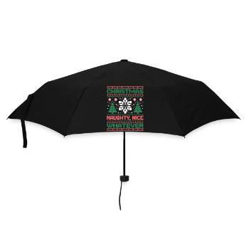 Noël Pixel Sweat Coquin Gentil Quoi - Parapluie standard - noir - Devant