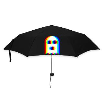 👻 RGB-Geist - Regenschirm (klein) - Schwarz - Vorne