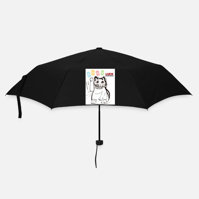 Winkekatze good luck - Regenschirm (klein) - Schwarz