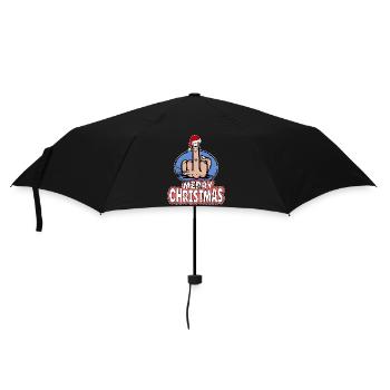 Merry Christmas Middle Finger Stinger Finger - Umbrella (small) - black - Front