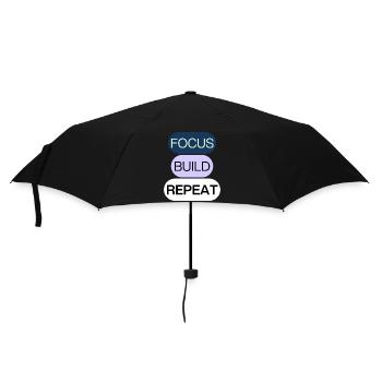 Focus, Build, Repeat – Creator Mindset - Umbrella (small) - black - Front