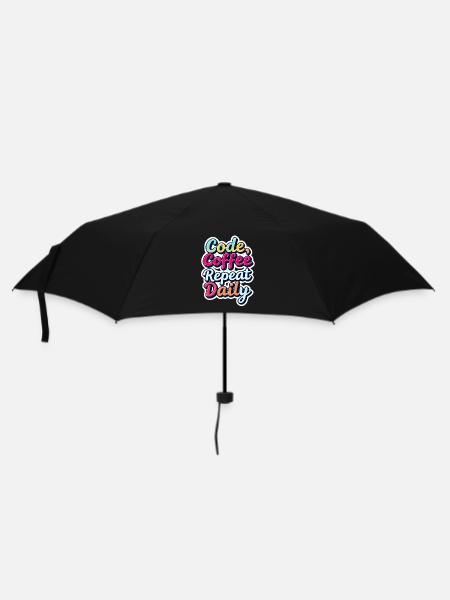 Code Schlaf Debug Wiederholungsprogramm Shirt - Regenschirm (klein) - Schwarz