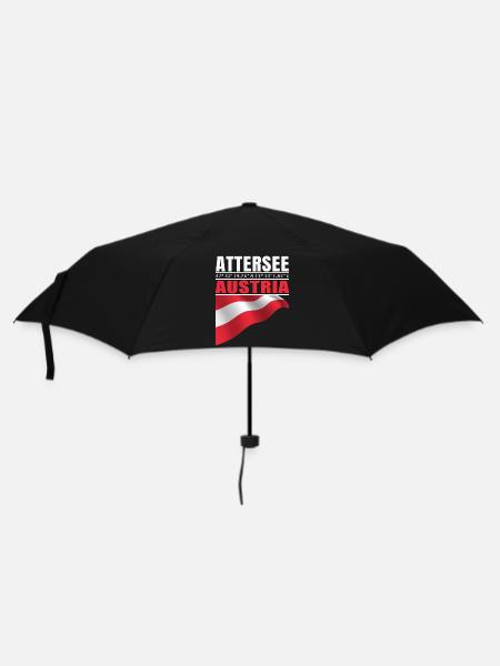 Attersee - Regenschirm (klein) - Schwarz