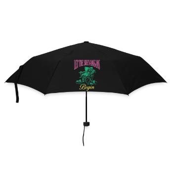Spielereien Lustiger Waschbär Mardi Gras - Regenschirm (klein) - Schwarz - Vorne