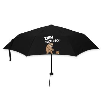 Zieh nicht so Faultier mit Schnecke - Regenschirm (klein) - Schwarz - Vorne
