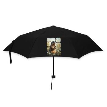 Marmotte au cœur des fleurs champêtres - Parapluie standard - noir - Devant