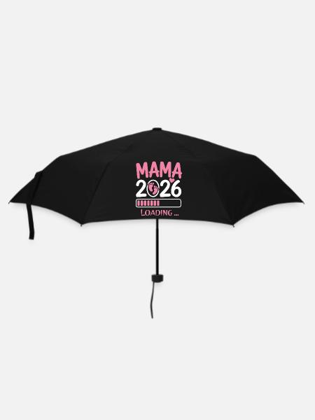 Mama 2026 Schwanger - Regenschirm (klein) - Schwarz