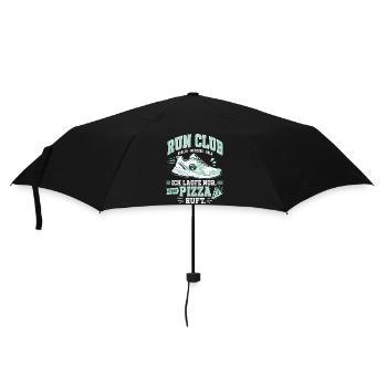 Run Club — Ich laufe nur für Pizza - Regenschirm (klein) - Schwarz - Vorne
