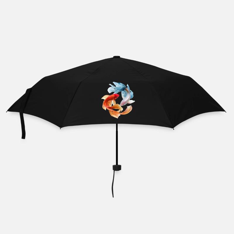 Roue des carpes carpes : paire de poissons rouges - Parapluie standard - noir