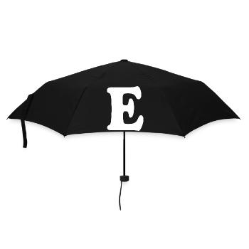 Large E Style Print | Letter E | E Logo - Umbrella (small) - black - Front
