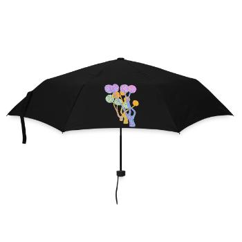 Forêt de pompons à arbres colorés pointillés - Parapluie standard - noir - Devant
