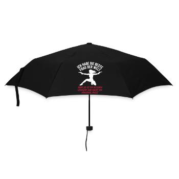 Beste Frau der Welt Verrückt Ehemann Spruch - Regenschirm (klein) - Schwarz - Vorne