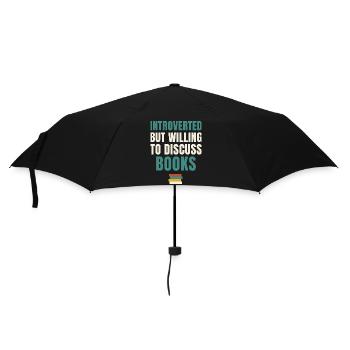 Introverted But Willing To Discuss Books - Umbrella (small) - black - Front