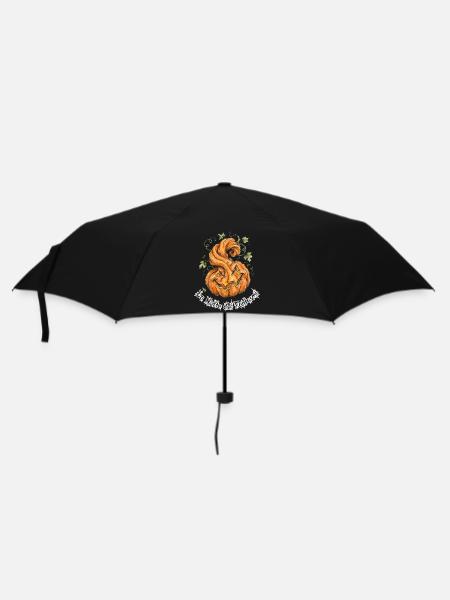 Halloween-Spiralkürbis - Regenschirm (klein) - Schwarz