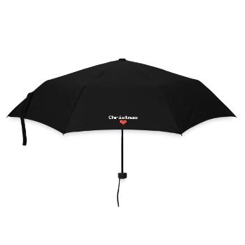 Christmas Christmas Heart Pixel Design - Umbrella (small) - black - Front