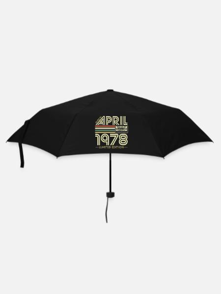 Avril 1978 Vintage Anniversaire Vintage Rétro - Parapluie standard - noir