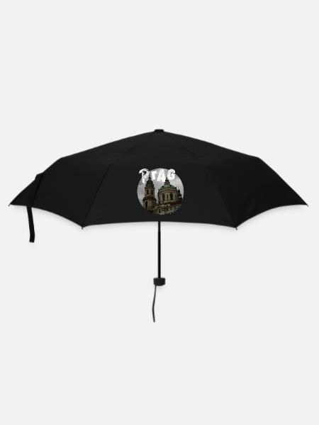 Städteshirt "Prag" - Regenschirm (klein) - Schwarz