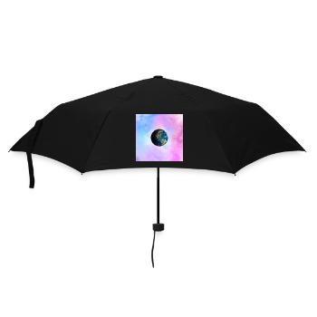 Earth globe in front of pastel galaxy - Umbrella (small) - black - Front
