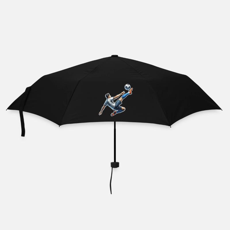 Fußball Fallrückzieher - Regenschirm (klein) - Schwarz