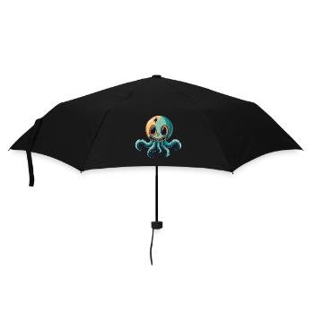 Oktopus Halloween Zombie - Regenschirm (klein) - Schwarz - Vorne