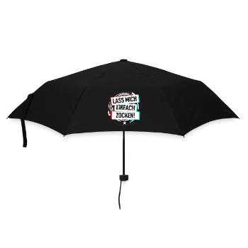 Lass Mich Einfach Zocken! - Regenschirm (klein) - Schwarz - Vorne
