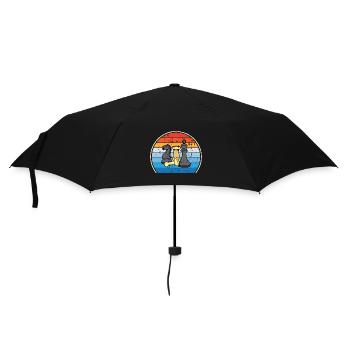 Retro Schachbrett Schachfigur Schachmatt Schach - Regenschirm (klein) - Schwarz - Vorne