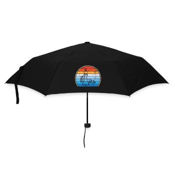 Retro Schachbrett Schachfigur Schachmatt Schach - Regenschirm (klein) - Schwarz - Vorne