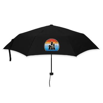 Retro Schachbrett Schachfigur Schachmatt Schach - Regenschirm (klein) - Schwarz - Vorne