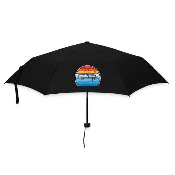 Retro Tischtennisspieler Tischtennis - Regenschirm (klein) - Schwarz - Vorne