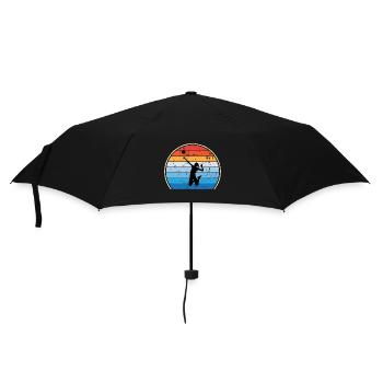 Retro Volleyballspieler Volleyballtrainer - Regenschirm (klein) - Schwarz - Vorne