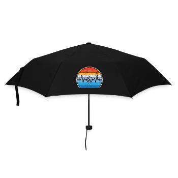 Retro Volleyballspieler Volleyballtrainer - Regenschirm (klein) - Schwarz - Vorne