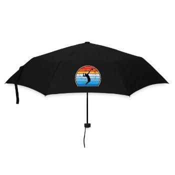 Retro Volleyballspieler Volleyballtrainer - Regenschirm (klein) - Schwarz - Vorne