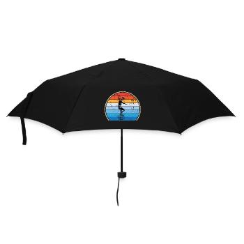 Einrad Retro Einradfahren Zirkus - Regenschirm (klein) - Schwarz - Vorne