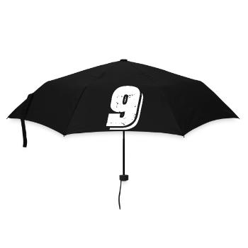 9 Zahl Symbol - Regenschirm (klein) - Schwarz - Vorne