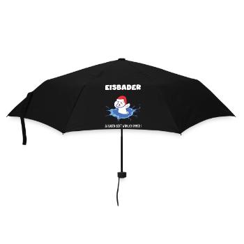 eisbaden winterbader cool eisbär kälteresistent - Regenschirm (klein) - Schwarz - Vorne